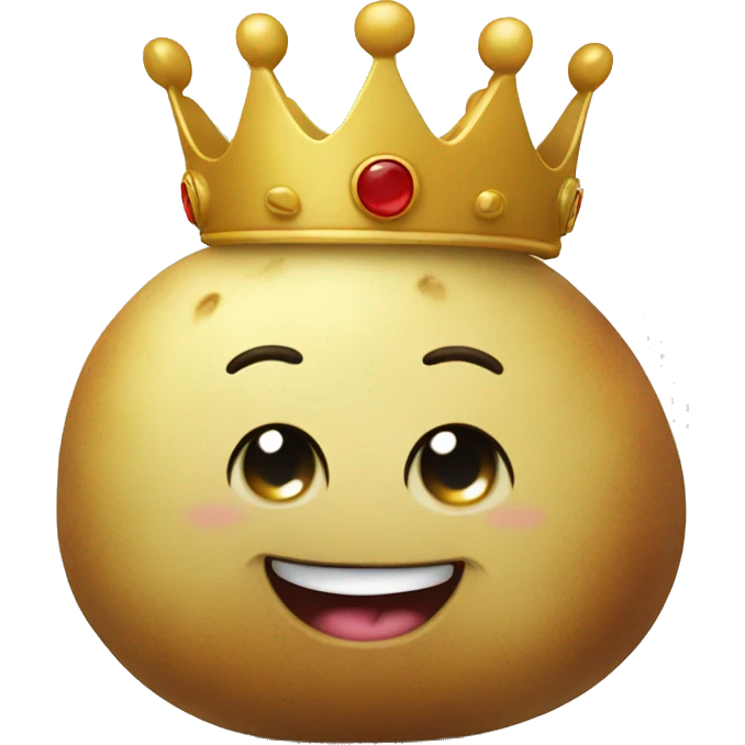 Happy potato with a crown emoji