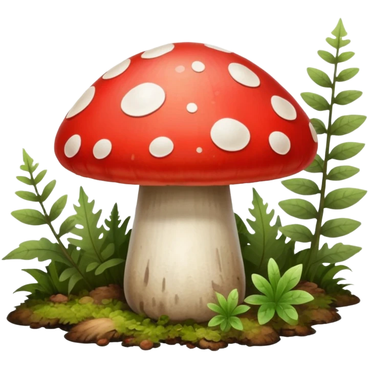 Mushroom with red cap and white spots emoji