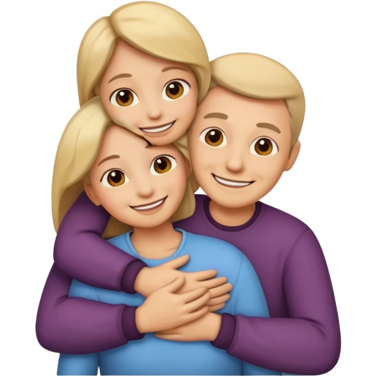 emoji de abrazar a papa y mama emoji