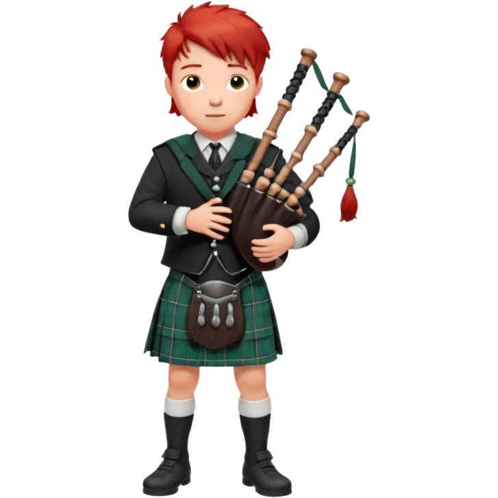 Scotch boy playing bag pipe full body emoji
