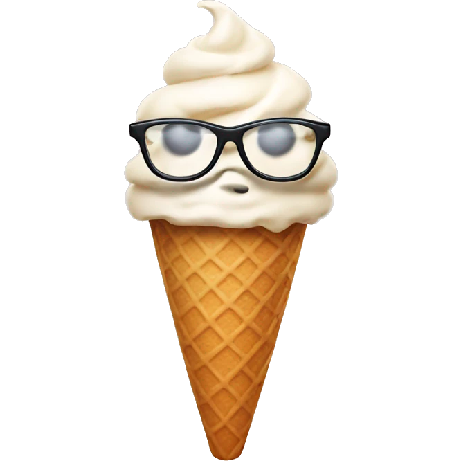 Ice cream with glasses emoji