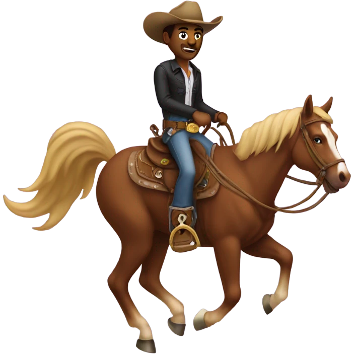 Man riding cowboy emoji
