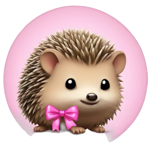 Hedgehog with a pink bow emoji