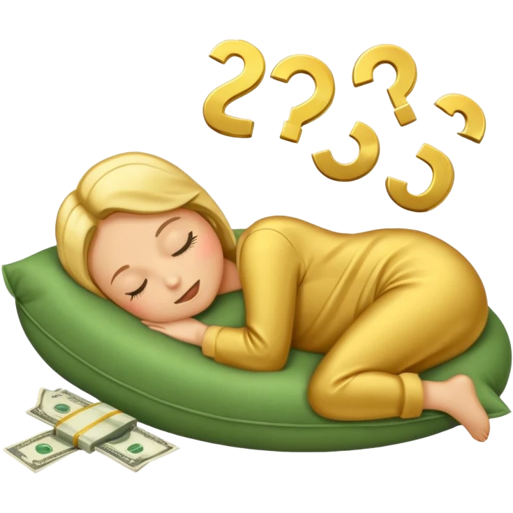 emoji sleeping on a pillow of money😴 emoji