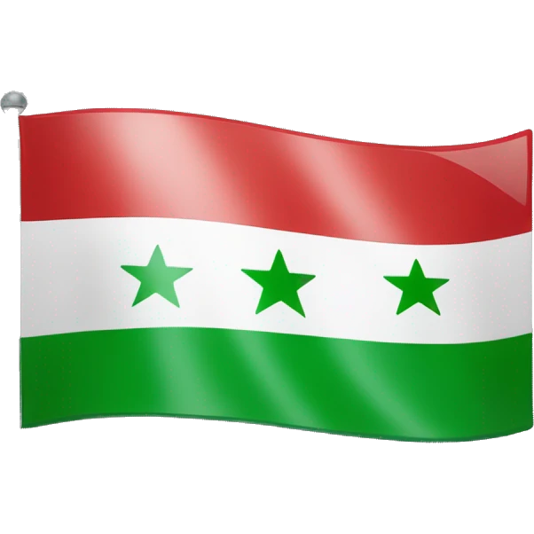 Syria flag but with 3 red stars and green instead of red at tge top emoji
