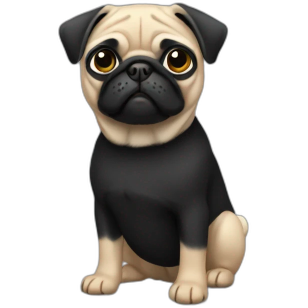 pug wearing a black t-shirt emoji