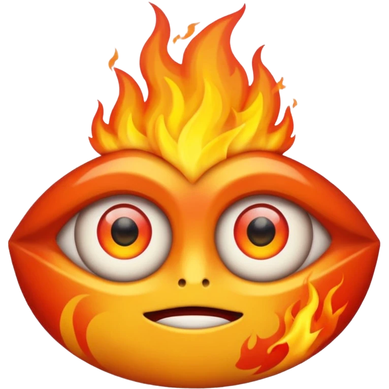 Calabera con fuego en los ojos emoji