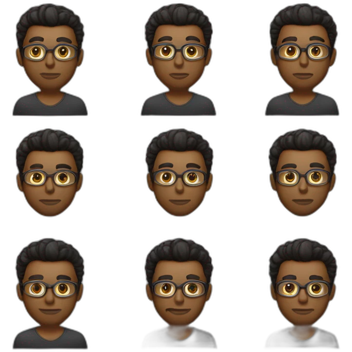 advogado homem de óculos e cabelo curto preto emoji
