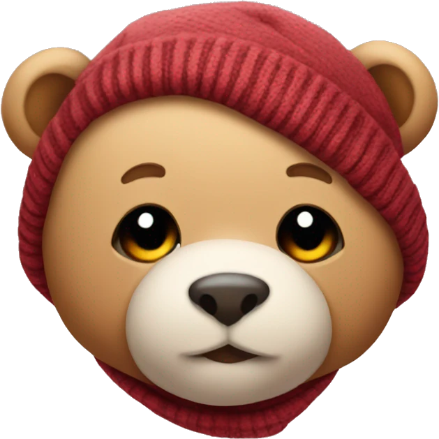 Cute Teddy with a beanie emoji