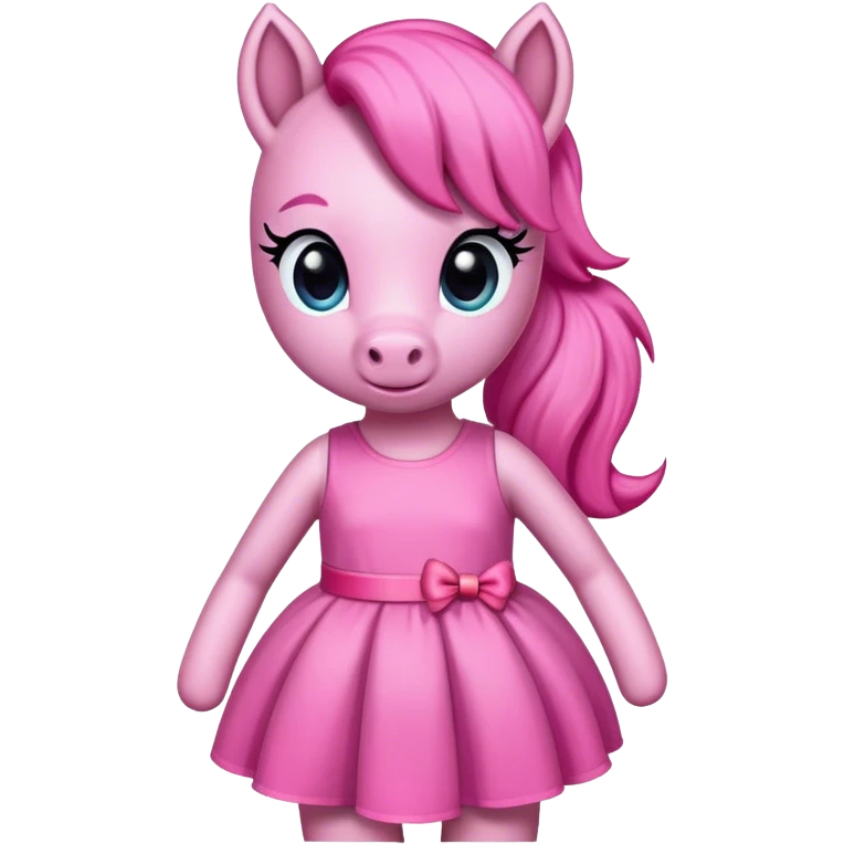 a pink pony wearing a pink dress emoji