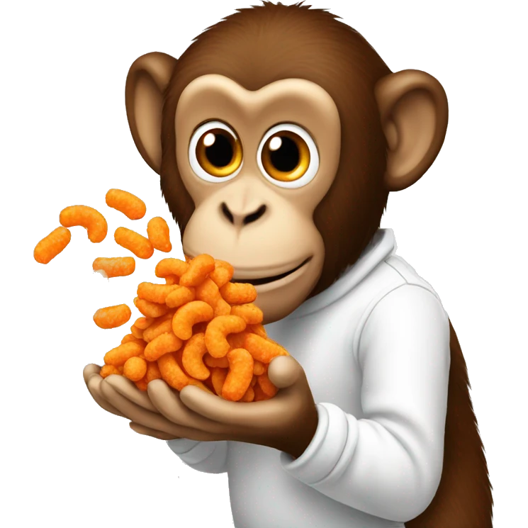 monkey eating cheetos emoji