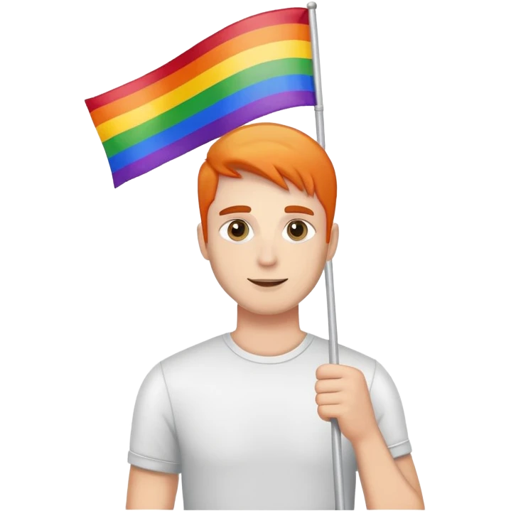 man holding pride flag emoji