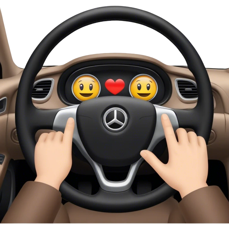 hands on the steering wheel of a car emoji