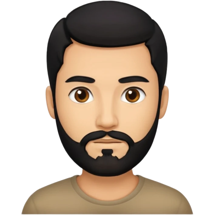 Handsome man with black hair and beard emoji