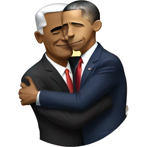 Obama hugging  trump  emoji