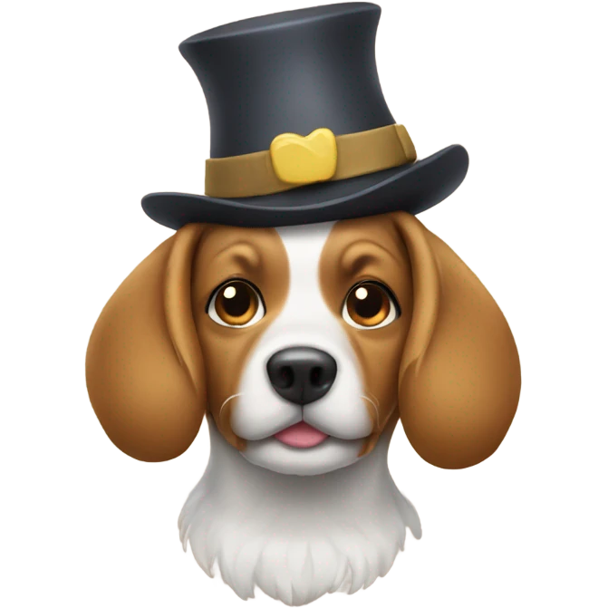Dog with silly hat emoji