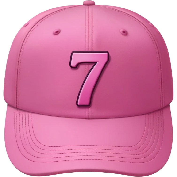 pink cap with number “7” on it emoji