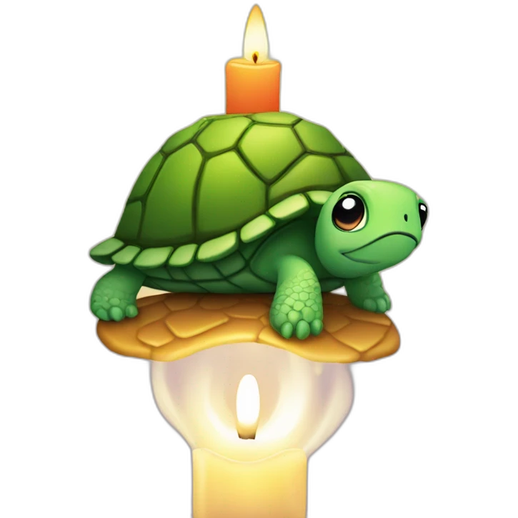 a turtle on top of a lit candle emoji