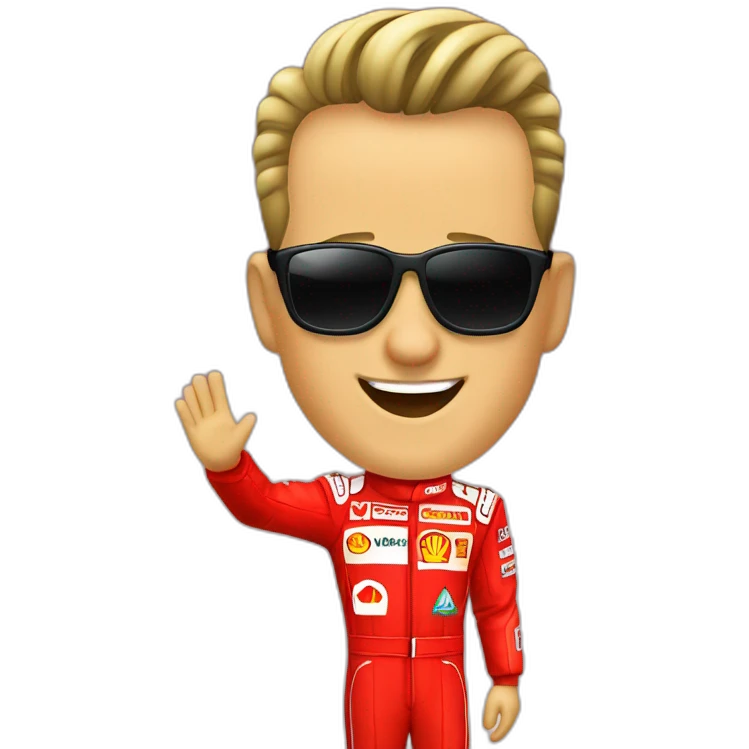 Michael Schumacher waving emoji