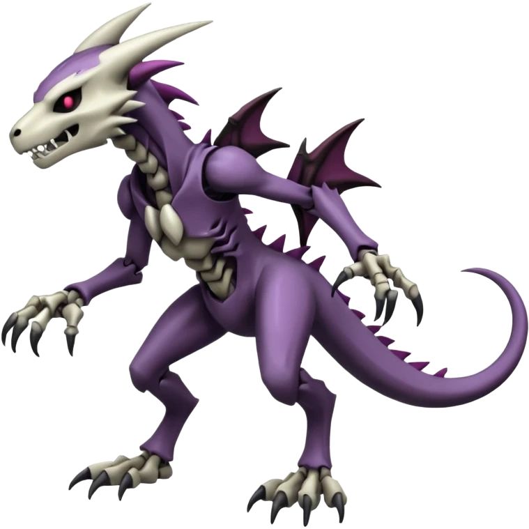 Shiny Badass Edgy Dark Evil Spectral Dusky Spooky Skeletal Cool Hot Stylish Handsome Marowak-Darkrai-Genesect-Fakémon-fusion (full body) emoji