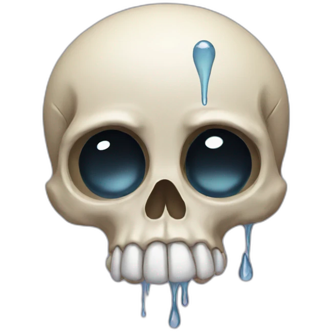 A skull crying with tears emoji