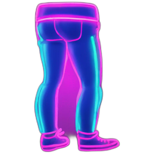 Juicy booty neon sign style man emoji