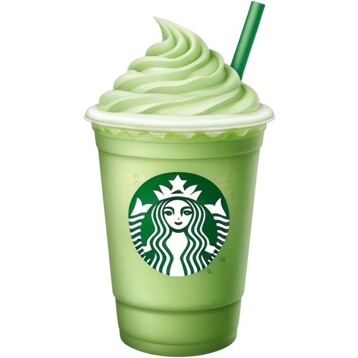 iced pastel green matcha starbucks with no whipped cream emoji