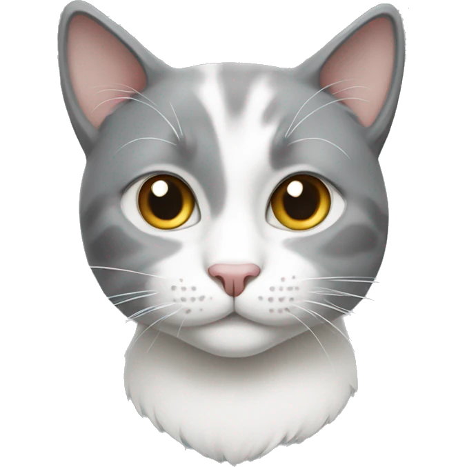 grey and white cat emoji