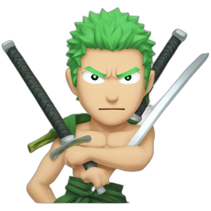 Zoro one piece with 3 blades emoji
