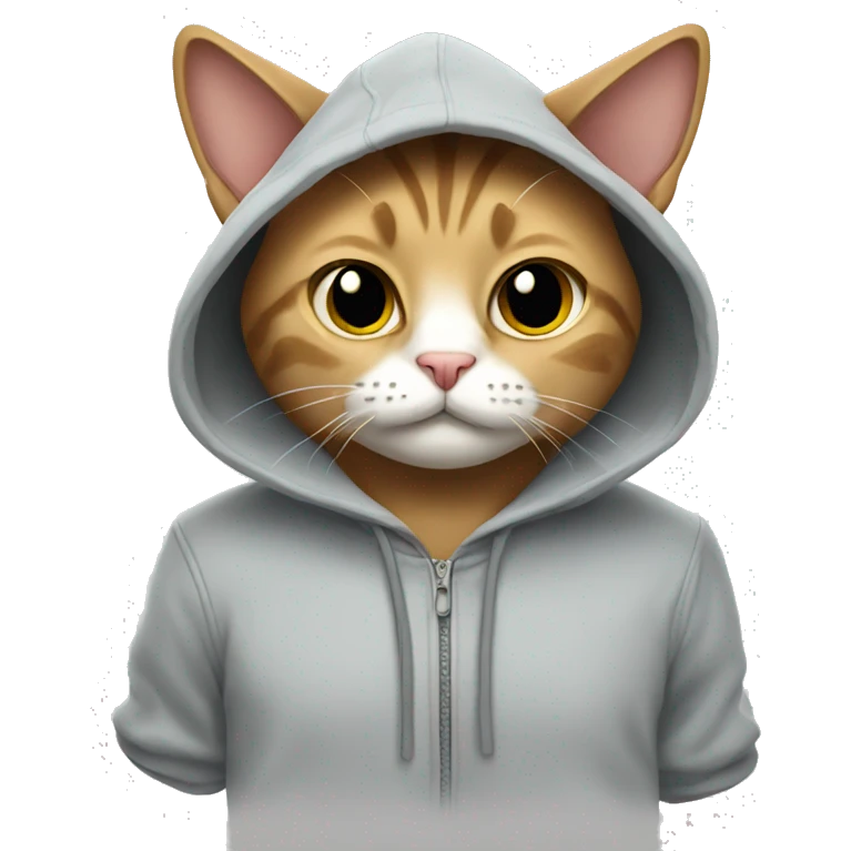 Cat wearing a hoodie emoji