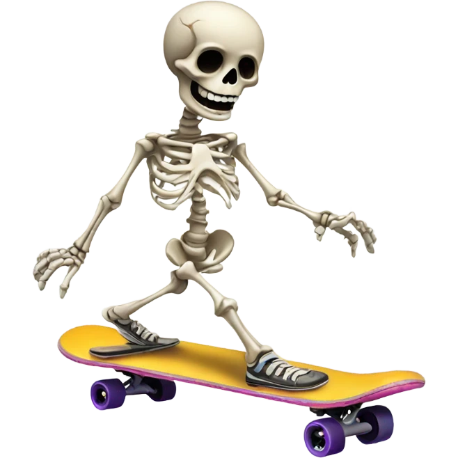 Skeleton on skateboard emoji