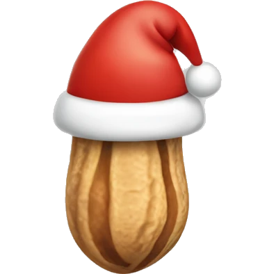 a peanut with a santa hat emoji