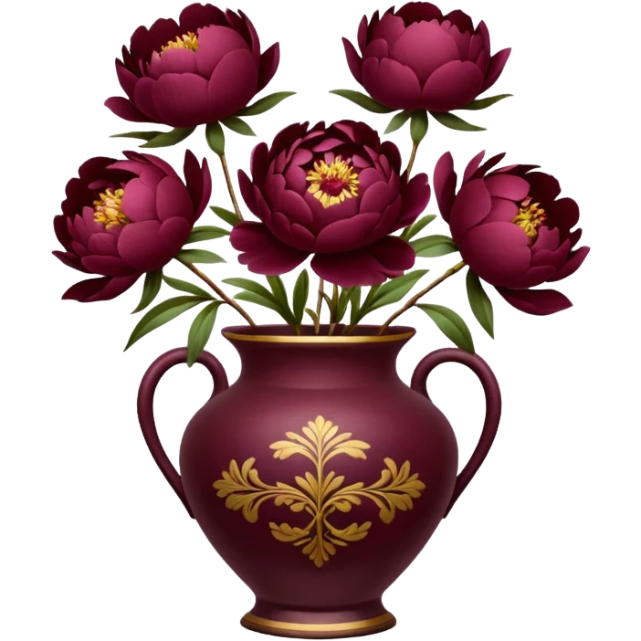 burgundy peonies in a vintage vase emoji
