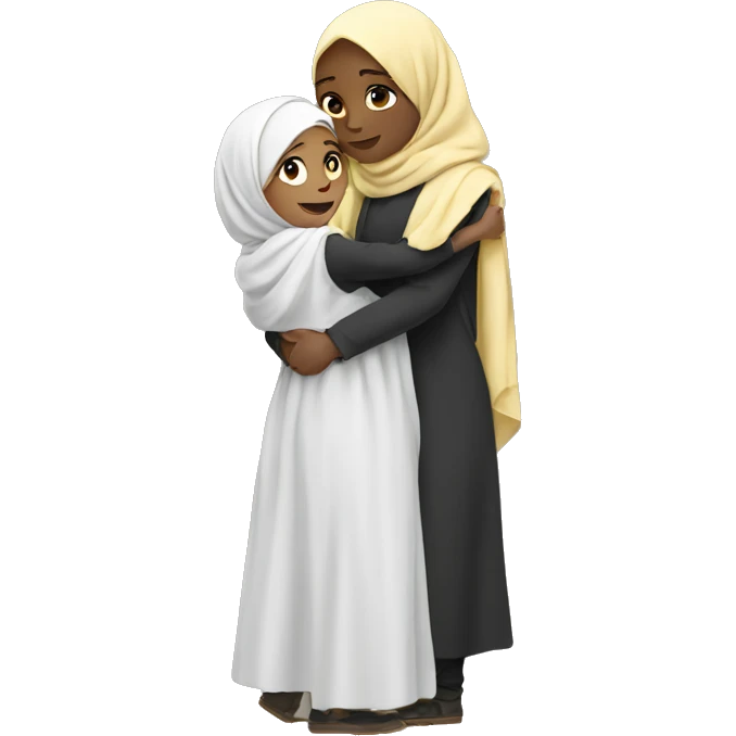 Girl hugging Hijabi emoji