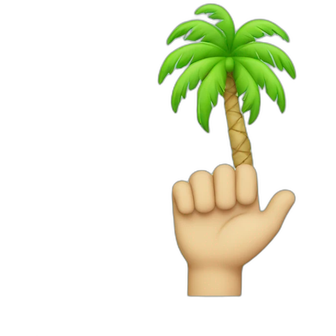 Party with palm emoji