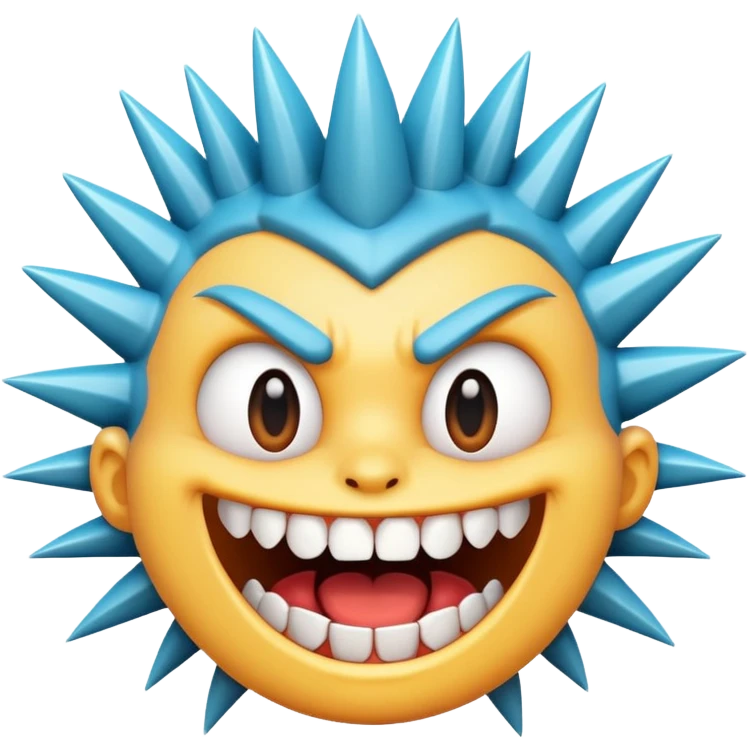 Toony spiky teeth face emoji