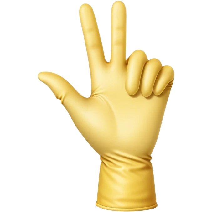 Transparent hand in glove  pointing gesture emoji