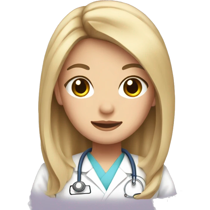 Japanese nurse with long hair in pink scrubs emoji