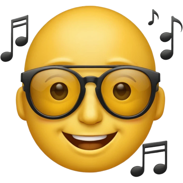 make an face emoji. I will use it for my music playlist. so make it cool and about music less detailed emoji
