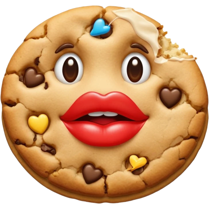 A cookie giving a kiss emoji