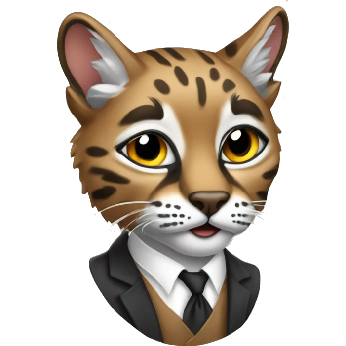 Bobcat with monocle  emoji