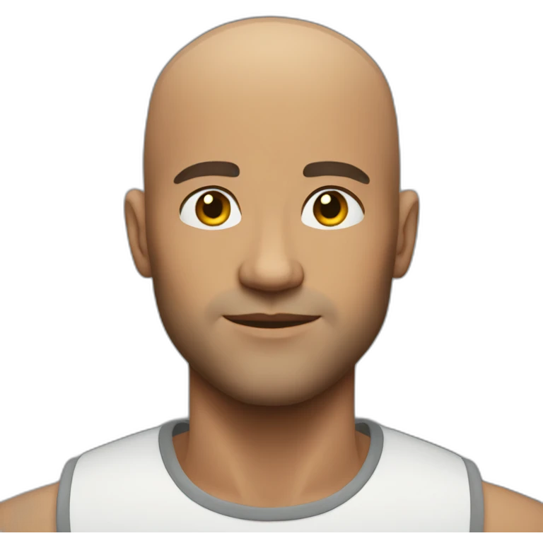 Handsome bald man strong emoji