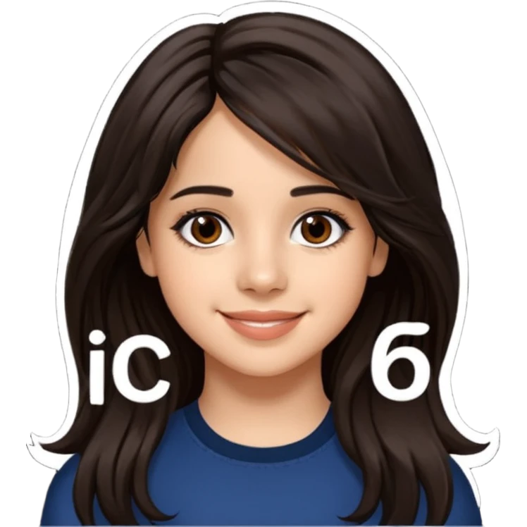 Camila Cabello with long dark brown hair emoji