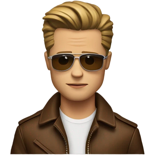 Brad Pitt in a brown leather jacket from fight club emoji