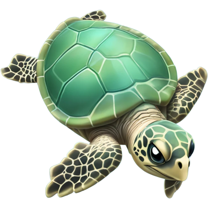 A peaceful sea turtle (🐢) swimming through clear waters, surrounded by gentle bubbles (💫), representing balance and harmony with nature. emoji