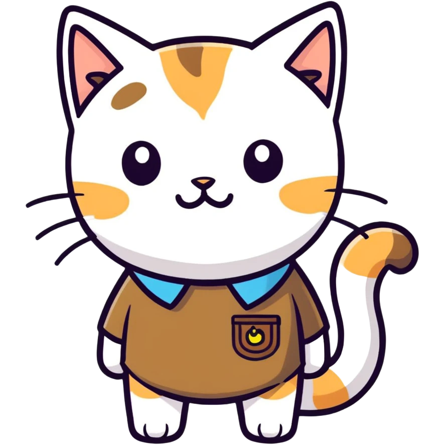 Cat wearing poop shirt emoji