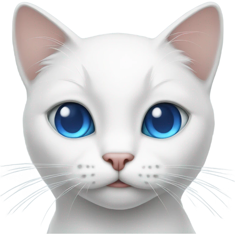 White cat with blue eyes wearing a top hat emoji