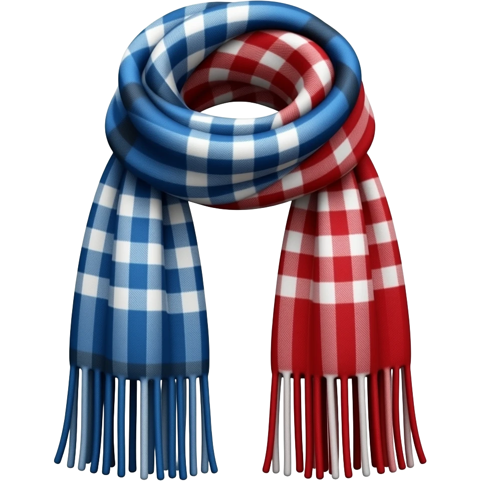 Un seul foulard SCOUT rouge et blanc a droite et bleu et noir a gauche emoji