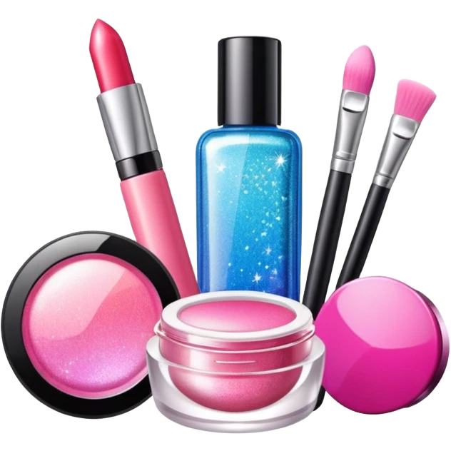few beauty products and sparkles emoji