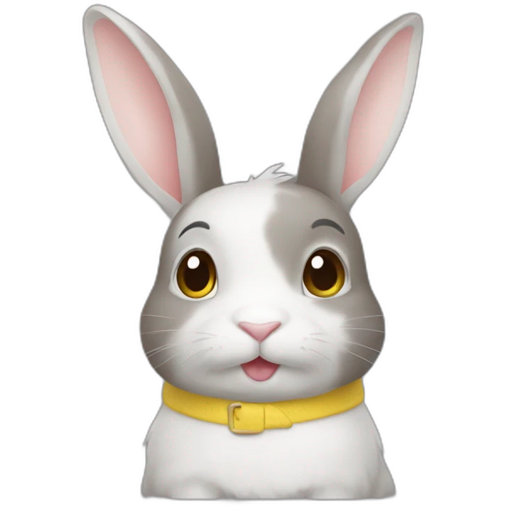 one rabbit and two canaris emoji